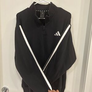 Adidas Quarter-Zip Pullover with White Stripes